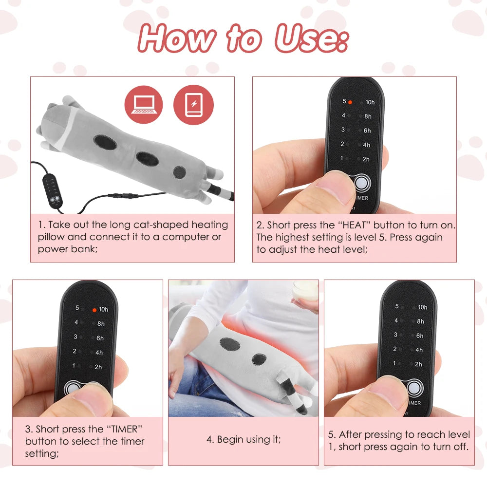 Gray Heated Cat Plushie