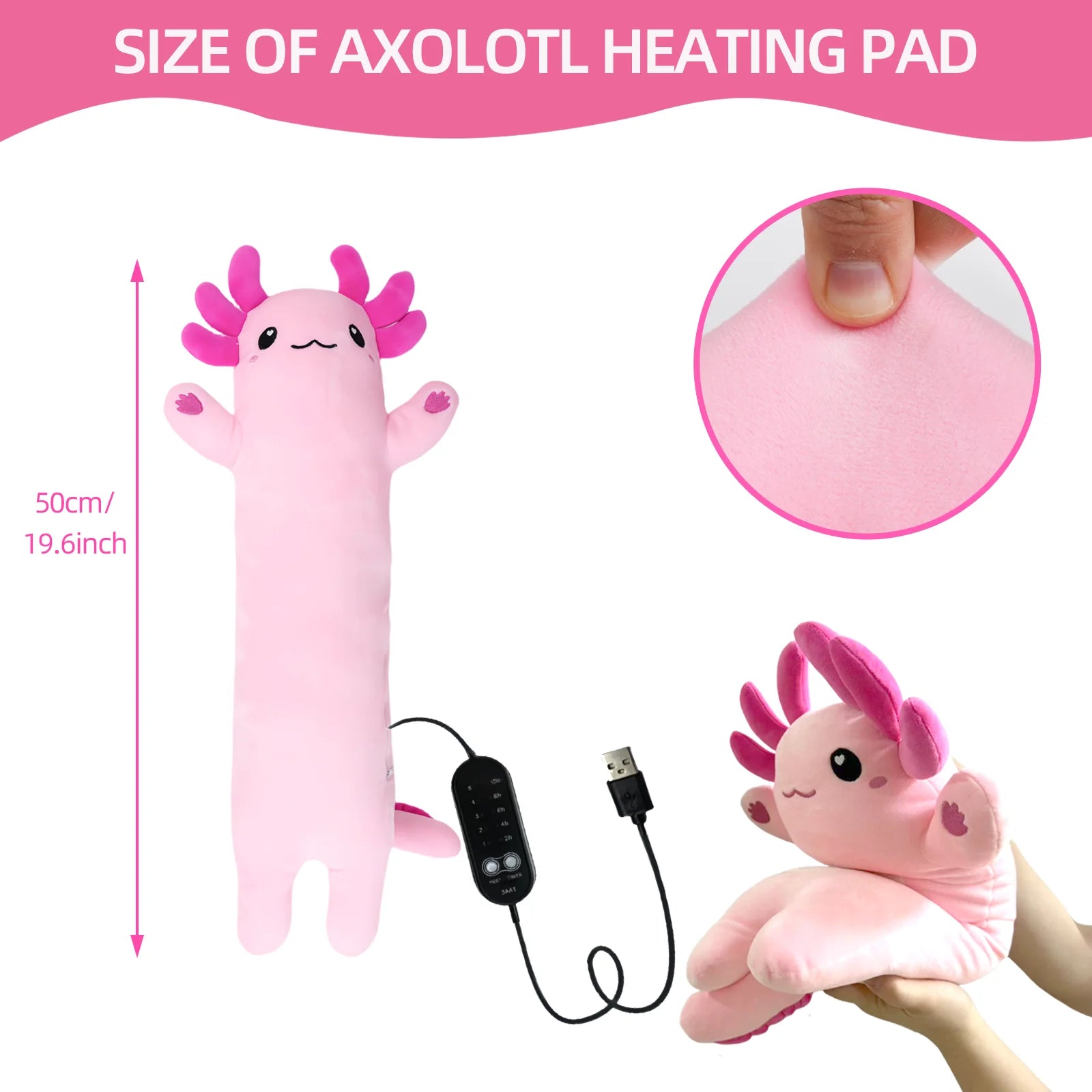 Pink Heated Axolotl Plushie