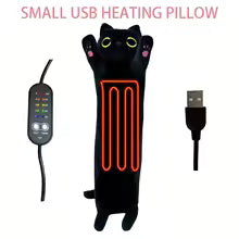 Black Heated Cat Plushie